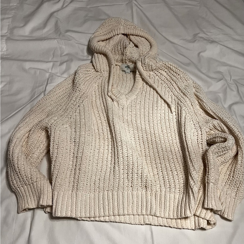 AERIE CABLEKNIT HOODED SWEATER